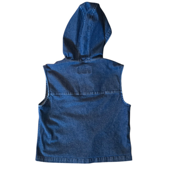 Bluejean Zip Hooded Vest with Pockets Size Medium - Picture 3 of 5